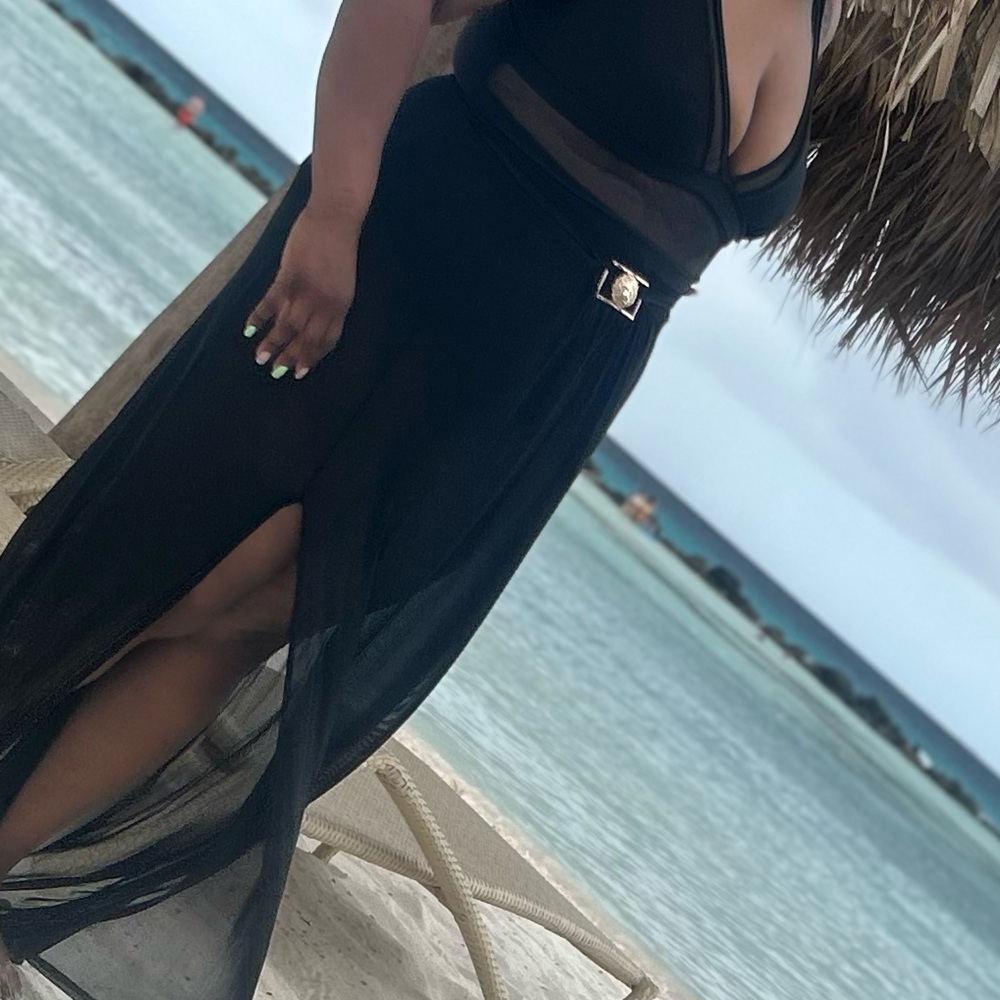 Stylish Black Sheer Maxi Dress